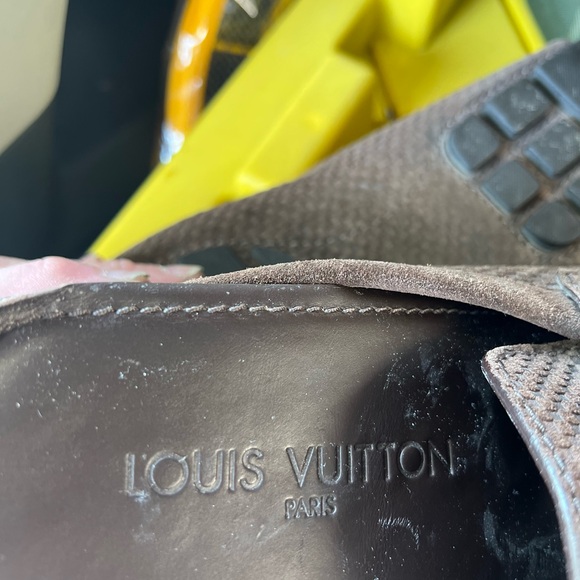 Louis Vuitton Men's Monte Carlo Brown suede Driver Loafers 8.5 *good condition!* - Picture 3 of 4